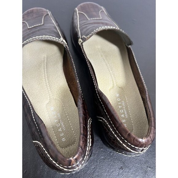 Kenneth Cole Reaction Brown Leather Loafers Size 8.5 Melly-Vanelly Brazil - Picture 6 of 11